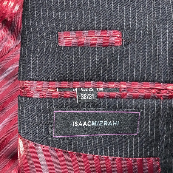 Issac Mizrahi Classic Black white stripes Men's Blazer 38/31 - Picture 4 of 7